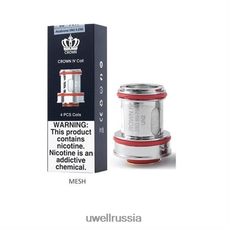 UWELL CROWN 4 сменные катушки (4 шт.) ZVLJ68184 UWELL испаритель купить un2 двойная сетка 0,23 Ом