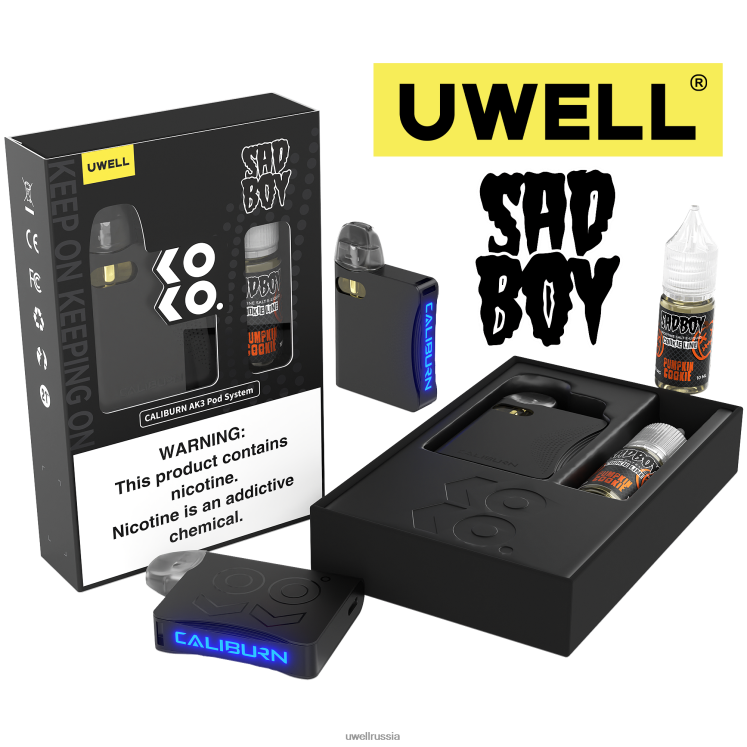 UWELL CALIBURN AK3 комплект + капсулы a3s 0,8 Ом (x2) + Daddy\'s Vapor 10 мл, соли 50 мг ZVLJ68245 UWELL купить crl: красный/flv: груша Фуджи, мангоберри