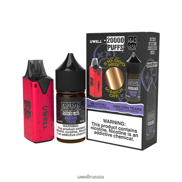 UWELL V6 одноразовое устройство + сок Daddy\'s Vapor 30 мл - совместный комплект ZVLJ68209 UWELL вейп clr: красный/flv: груша Фуджи, мангоберри, 48 мг