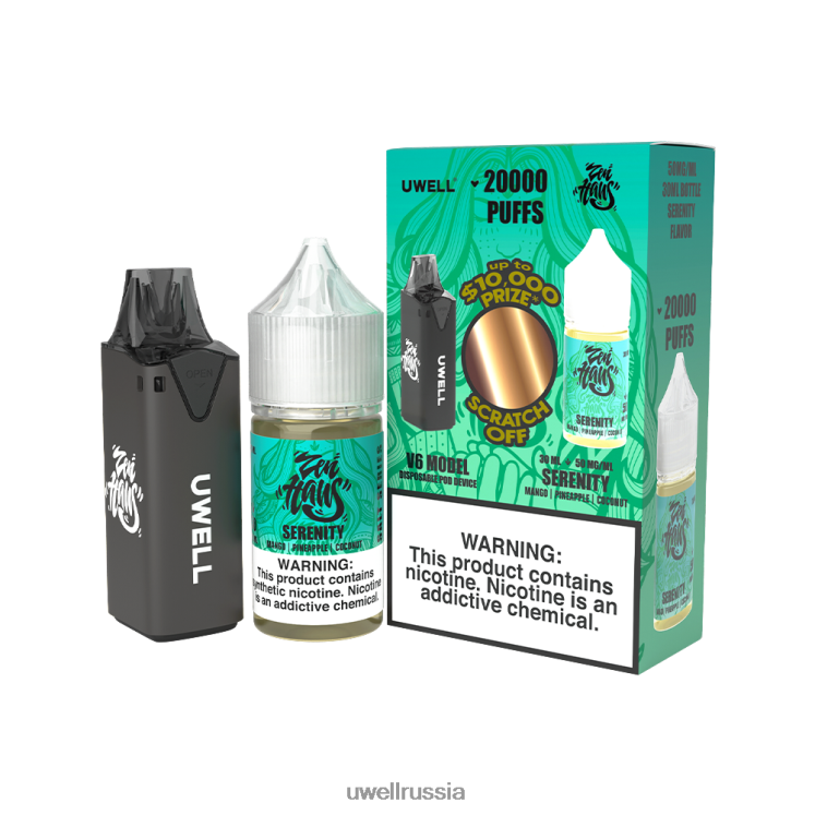 UWELL V6 одноразовое устройство + сок Daddy\'s Vapor 30 мл - совместный комплект ZVLJ68209 UWELL вейп clr: красный/flv: груша Фуджи, мангоберри, 48 мг